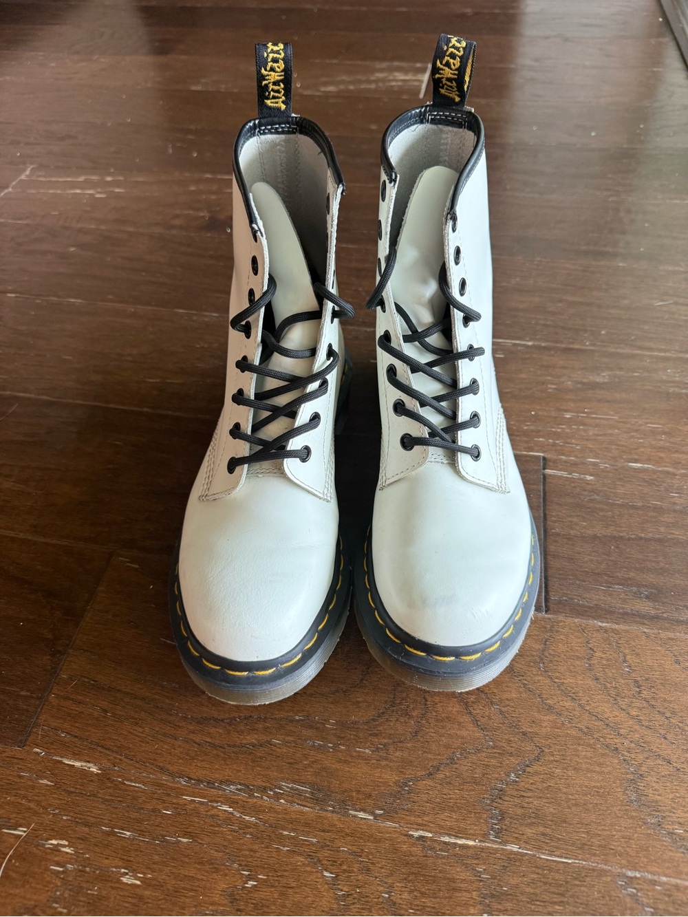 Dr. Martens Smooth Leather Combat Boots Women's Size 7 US White
